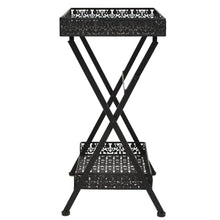 Carica l&#39;immagine nel visualizzatore di Gallery, Tavolino da Tè Pieghevole Vintage Metallo 58x35x72 cm Nero