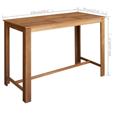 Load image into Gallery viewer, Tavolo Bar da Pranzo in Legno Massello di Acacia 150x70x105 cm