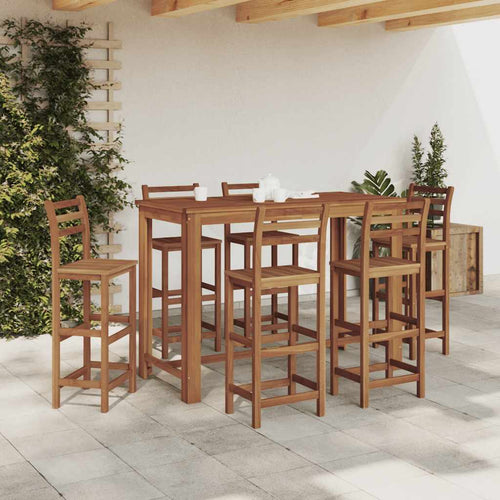 Tavolo Bar da Pranzo in Legno Massello di Acacia 150x70x105 cm