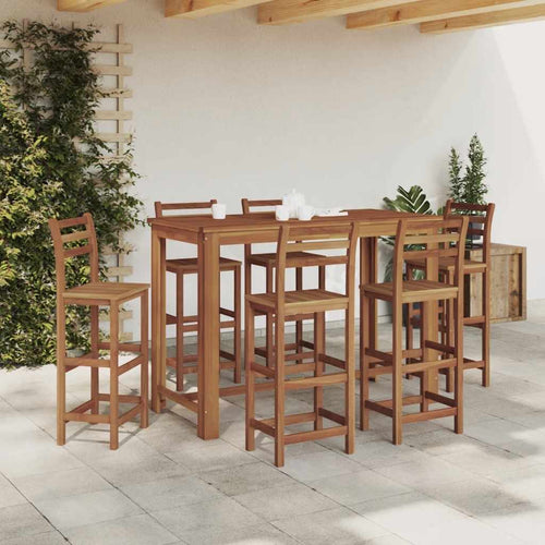 Tavolo Bar da Pranzo in Legno Massello di Acacia 150x70x105 cm