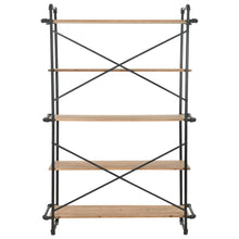 Carica l&#39;immagine nel visualizzatore di Gallery, Libreria in Legno Massello di Abete e Acciaio 120x42x180 cm