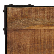 Carica l&#39;immagine nel visualizzatore di Gallery, Tavolo da Pranzo in Massello di Mango Grezzo e Acciaio 120 cm