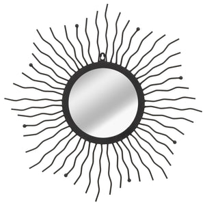 Specchio da Parete per Giardino a Raggiera 60 cm Nero