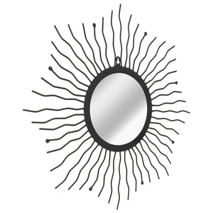 Specchio da Parete per Giardino a Raggiera 60 cm Nero