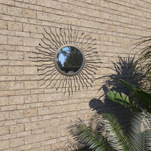 Laden Sie das Bild in den Galerie-Viewer, Specchio da Parete per Giardino a Raggiera 60 cm Nero