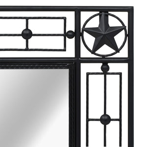 Specchio da Parete per Giardino Rettangolare 50x80 cm Nero