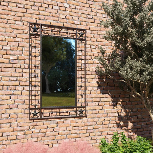 Specchio da Parete per Giardino Rettangolare 50x80 cm Nero