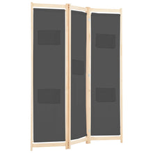Load image into Gallery viewer, Separè 3 Pannelli Grigio 120x170x4 cm in Tessuto e legno