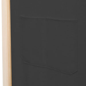 Divisorio a 4 Pannelli Grigio 160x170x4 cm in Tessuto