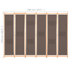 Load image into Gallery viewer, Divisorio a 6 Pannelli Marrone 240x170x4 cm in Tessuto