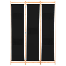 Load image into Gallery viewer, Separè 3 Pannelli Nero 120x170x4 cm in Tessuto e legno