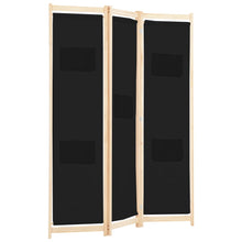 Load image into Gallery viewer, Separè 3 Pannelli Nero 120x170x4 cm in Tessuto e legno