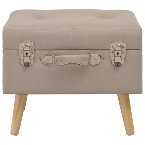 Pouf Contenitore 40 cm in Tessuto Beige