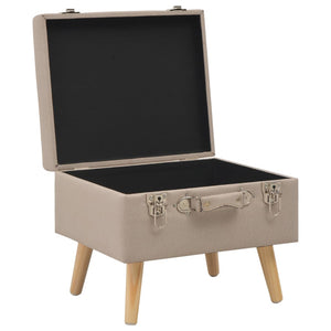 Pouf Contenitore 40 cm in Tessuto Beige