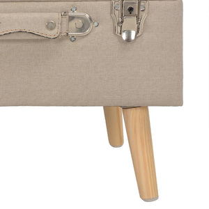 Pouf Contenitore 40 cm in Tessuto Beige