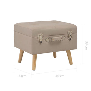 Pouf Contenitore 40 cm in Tessuto Beige