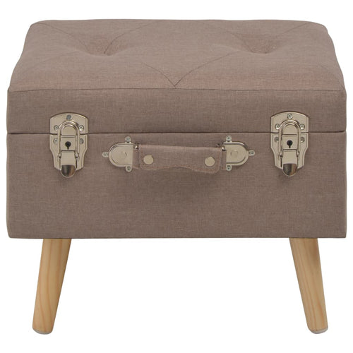 Pouf con Vano Contenitore 40 cm in Tessuto Marrone