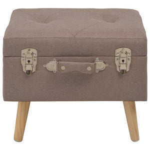 Pouf con Vano Contenitore 40 cm in Tessuto Marrone