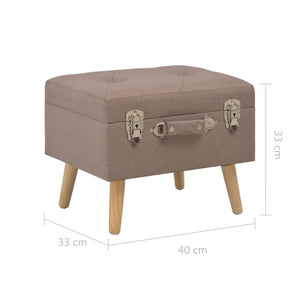 Pouf con Vano Contenitore 40 cm in Tessuto Marrone