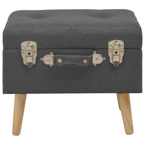 Pouf Contenitore 40 cm in Tessuto Grigio Scuro