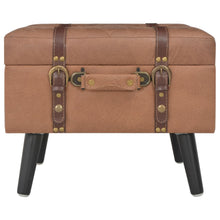 Laden Sie das Bild in den Galerie-Viewer, Pouf con Vano Contenitore 40 cm in Similpelle Marrone