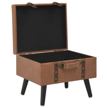 Laden Sie das Bild in den Galerie-Viewer, Pouf con Vano Contenitore 40 cm in Similpelle Marrone