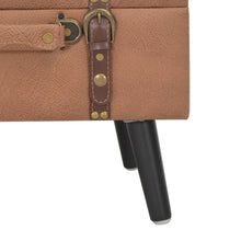 Laden Sie das Bild in den Galerie-Viewer, Pouf con Vano Contenitore 40 cm in Similpelle Marrone