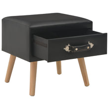 Laden Sie das Bild in den Galerie-Viewer, Pouf Nero con Cassetto 40x35x40 cm in Ecopelle