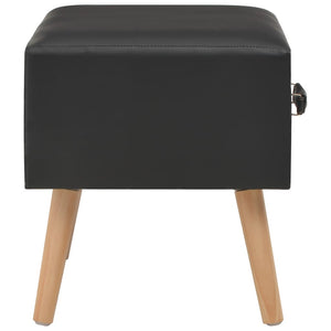 Pouf Nero con Cassetto 40x35x40 cm in Ecopelle