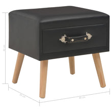 Laden Sie das Bild in den Galerie-Viewer, Pouf Nero con Cassetto 40x35x40 cm in Ecopelle