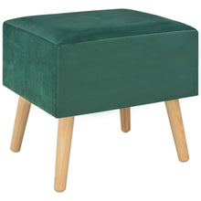 Laden Sie das Bild in den Galerie-Viewer, Pouf Verde con cassetto 40x35x40 cm in Velluto