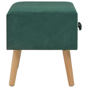 Pouf Verde con cassetto 40x35x40 cm in Velluto
