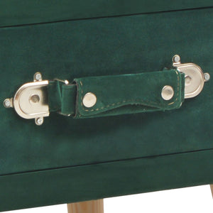 Pouf Verde con cassetto 40x35x40 cm in Velluto