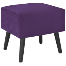 Laden Sie das Bild in den Galerie-Viewer, Pouf Viola Scuro con Cassetto 40x35x40 cm in Velluto