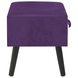 Pouf Viola Scuro con Cassetto 40x35x40 cm in Velluto