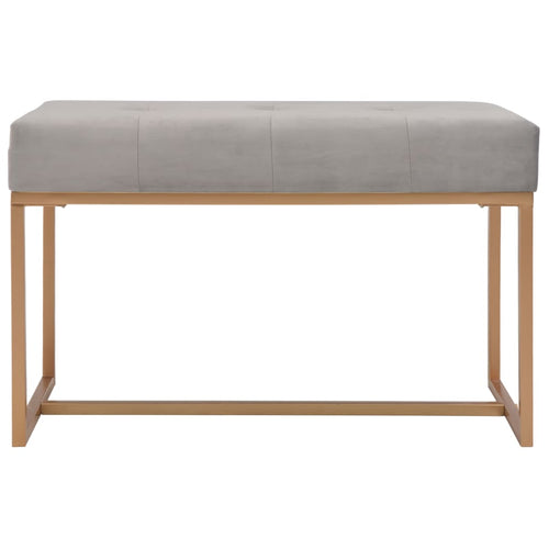 Panca Pouf 80 cm in Velluto Grigio