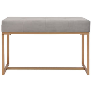 Panca Pouf 80 cm in Velluto Grigio