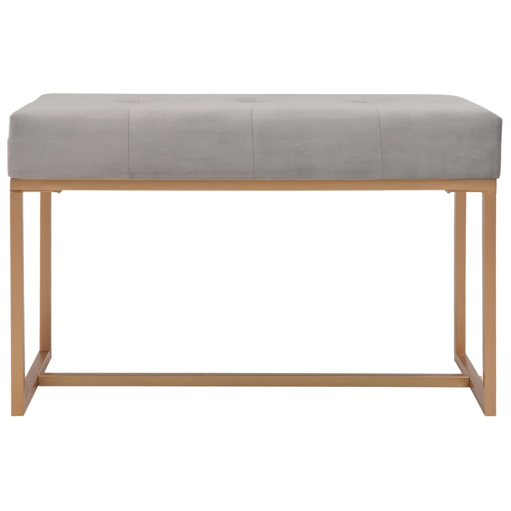 Panca Pouf 80 cm in Velluto Grigio
