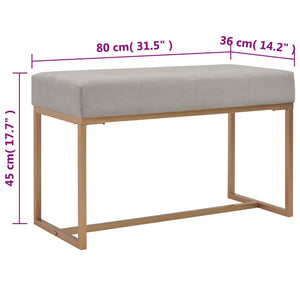 Panca Pouf 80 cm in Velluto Grigio