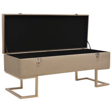 Load image into Gallery viewer, Panca Pouf con Vano Contenitore 105 cm Beige in Velluto