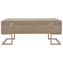 Load image into Gallery viewer, Panca Pouf con Vano Contenitore 105 cm Beige in Velluto
