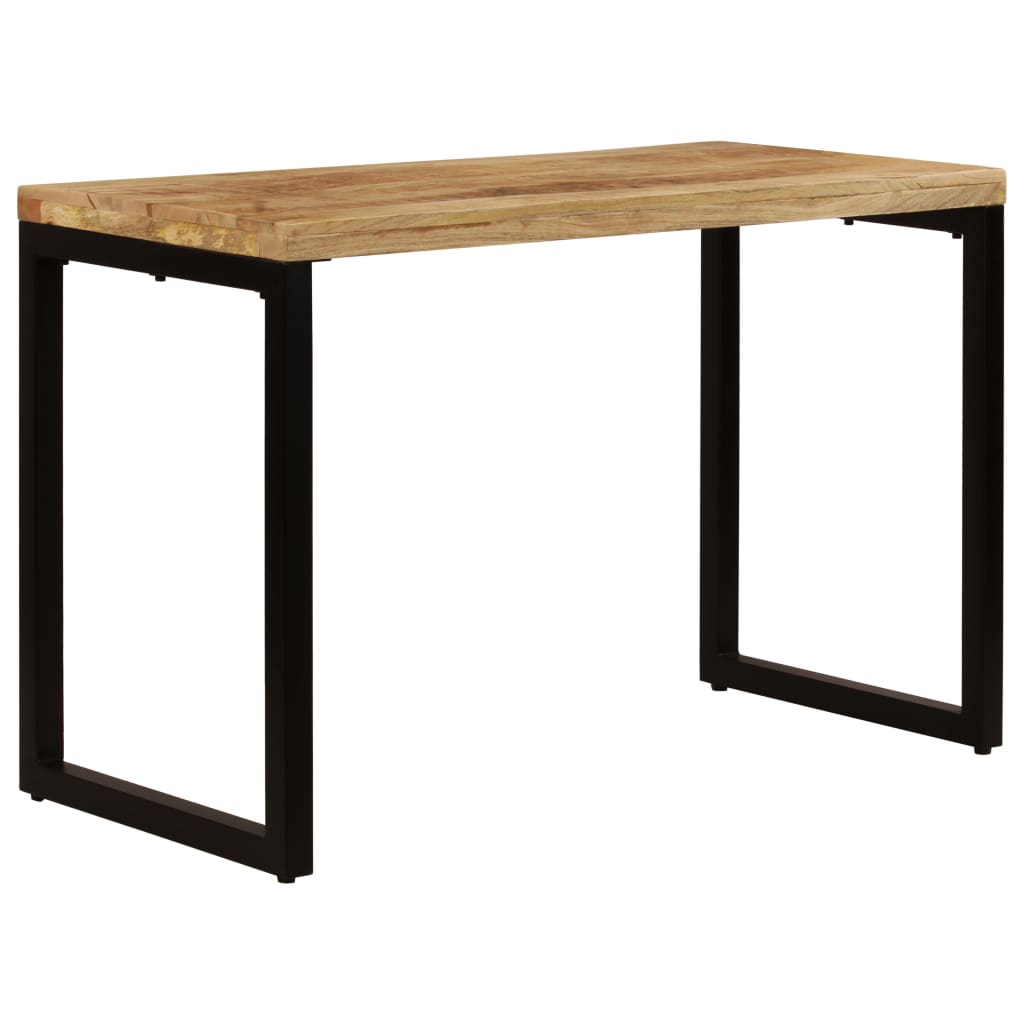 Tavolo da Pranzo 115x55x76 cm Legno Massello di Mango e Acciaio