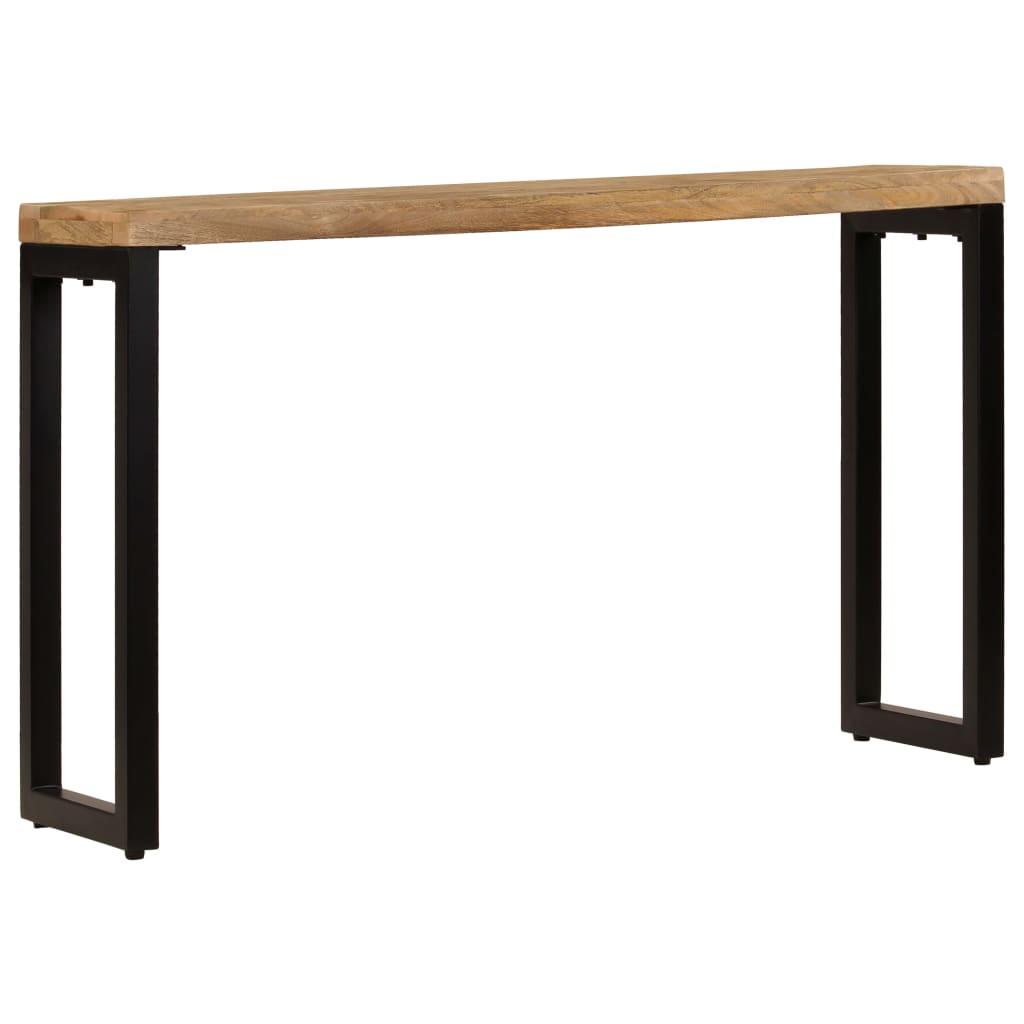 Mobiletto Consolle 120x35x76 cm Legno Massello di Mango e Acciaio