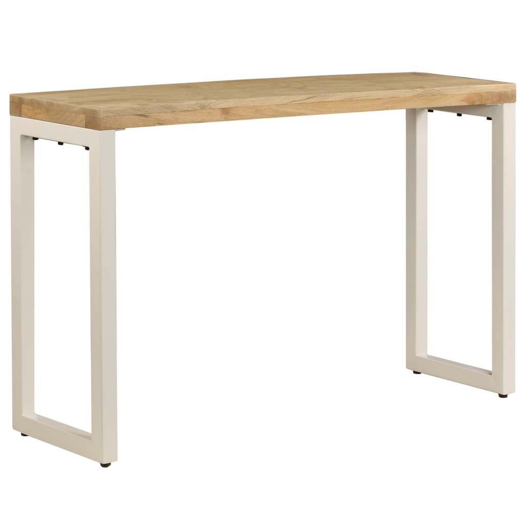 Mobiletto Consolle 120x35x76 cm Legno Massello di Mango e Acciaio