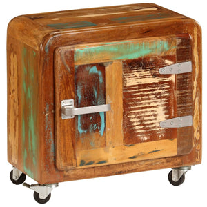 Mobiletto Vintage con Ruote 50x30x50 cm Legno Massello di Recupero