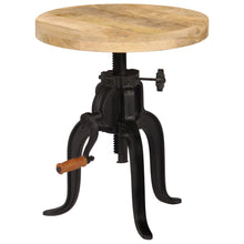Indlæs billede til gallerivisning Tavolino 45x(45-62) cm in Legno Massello di Mango e Ghisa