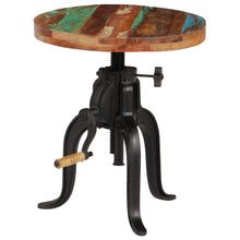Indlæs billede til gallerivisning Tavolino 45x(45-62) cm in Legno Massello di Recupero e Ghisa