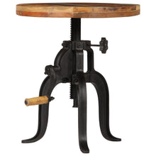 Indlæs billede til gallerivisning Tavolino 45x(45-62) cm in Legno Massello di Recupero e Ghisa