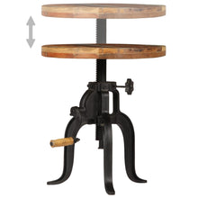 Indlæs billede til gallerivisning Tavolino 45x(45-62) cm in Legno Massello di Recupero e Ghisa