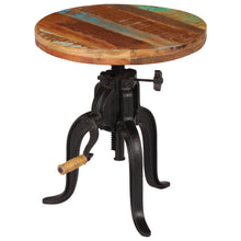 Indlæs billede til gallerivisning Tavolino 45x(45-62) cm in Legno Massello di Recupero e Ghisa